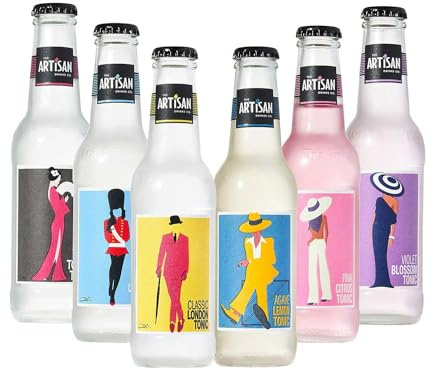 The Artisan Drinks Company Tonic Water Mixed Case - 200mlx24 Bottles - Tonic Water for Gin - Natural Ingredients -Mixer Range for Your Favourite Gin, Vodka & Rum