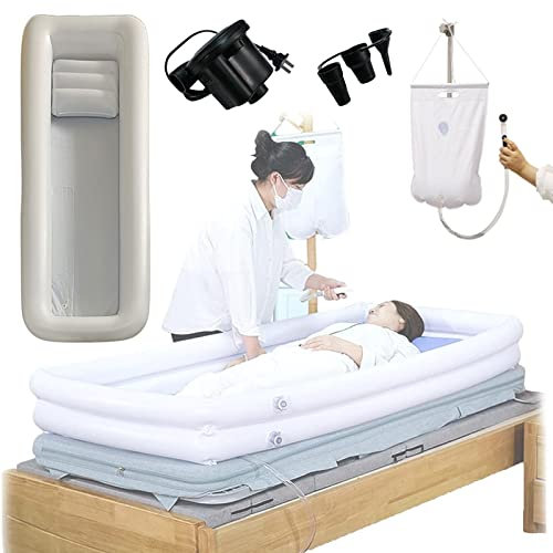 Kit De Bañera De Ducha Inflable, Sistema De Ducha De Bañera Médico Con Bomba De Aire Eléctrica Y Bolsa De Agua, Lavado De Cuerpo Completo En La Cama Para Geriátricos, Pacientes Postrados En Cama