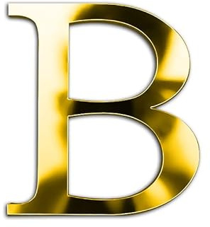 ZoTuoART Doré Lettres Miroir en Acrylique 3D épais de 20 cm - Grande Taille - Autocollants muraux de sécurité - Lettre B