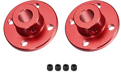 DMiotech 2pz 8mm Interno Diametro H13xD10 Flangia Accoppiamento Connettore Rigido Guida Albero Supporto Giunto Albero Giunto con Viti per Fai-da-Te RC Modello Motori Rosso