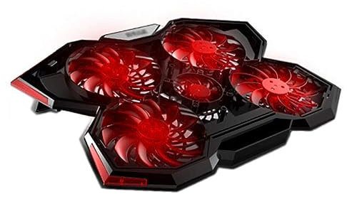 Soporte portatil Base Ordenador portatil Almohadilla de enfriamiento del refrigerador del refrigerador del Ordenador portátil del Juego con 5 Ventiladores del LED