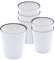 Spetebo Lot de 6 gobelets en mélamine Blanc avec Bord Noir - 400 ML - Gobelets en Plastique pour Camping et Pique-Nique - Vaisselle d'extérieur pour 4 Personnes - Passe au Lave-Vaisselle