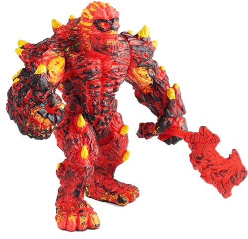 LGWJHCY Lave Monster Toy, Mini Décorations Anime Model, Golem Lave avec Arme, Figurepour Décorations Enfants Monstre Lave Réaliste Anniversaire d'enfants, pour Enfants 7 à 12 Ans