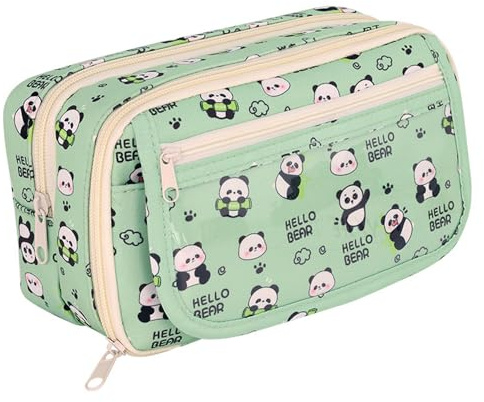 YGCHEN Panda Astuccio Portamatite Bambini Astuccio per Matite Cartoleria Organizer Grande Capacità Cassa di Matita Studenti Sacchetto di Cancelleria Astucci Scuola Ufficio Forniture