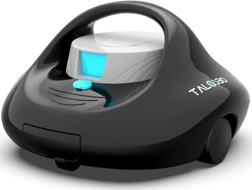 TALOSBO Pleco Se Robot de Piscine, 130 Min de Nettoyage Aspirateur Automatique Piscine, Charge Rapide en 2,5h, Idéal pour Piscines à Fond Plat Jusqu'à 80 m².