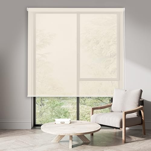 Blindecor | Estor Modelo Egeo | Estor Enrollable Screen 5% | 401 BEIG-100X180 | Medidas Tejido 96 X 175 CM.