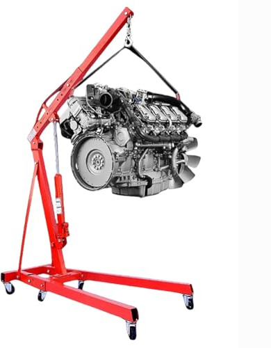 Grue pliante hydraulique robuste avec roulettes, support de levage réglable pour atelier et garage entretien voiture