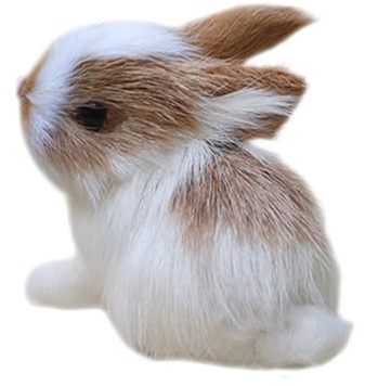 Dewireaey Mini Lapins Simulation | Lapins en Peluche Mignons et Réalistes | Petits Animaux Peluches Lapin | pour Maison Pâques Fête Nursery Bureau Chevet Étagère TV Rebord