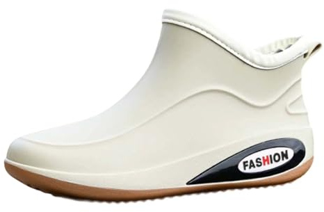 Botas de agua cortas para lluvia para hombre y mujer, botas de pesca cómodas en el jardín, ligeras, navegación, camping, vela, viajes y senderismo, beige, 40 2/3 EU