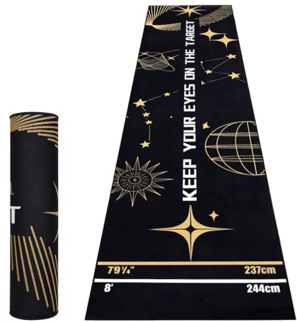 Tapis de fléchettes pour cible de fléchettes en acier avec ligne de lancement, tapis de protection pour sol et pointes de fléchettes