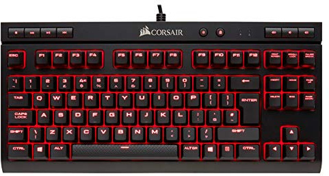 Corsair K63 Tastiera Meccanica Gaming, Cherry MX Red, Retroilluminato Rosso, Italiano QWERTY, Nero
