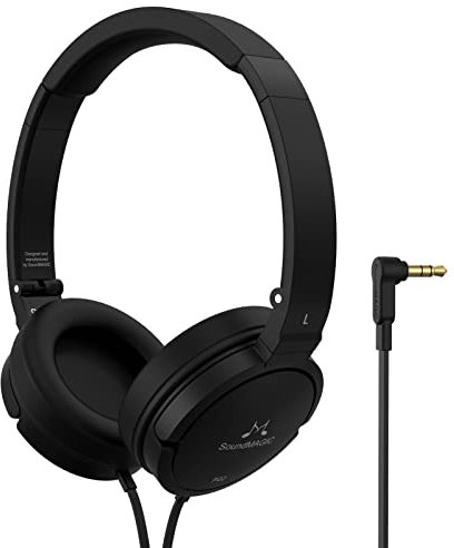 SoundMAGIC P22 Auriculares Diadema con Cable, sin micrófono, portátiles, Sonido estéreo de Alta fidelidad, Ligeros y Plegables, Ajuste cómodo, Aislamiento de Ruido, Negro