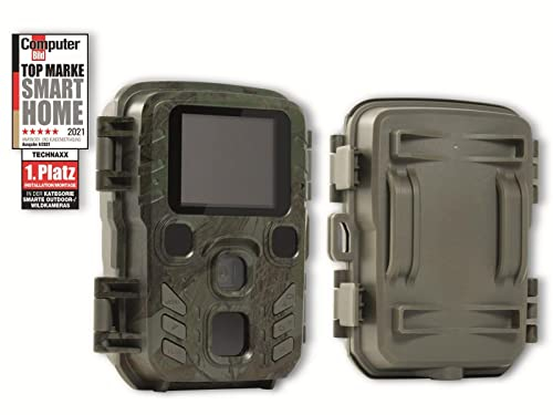 Technaxx Wildkamera mit Bewegungsmelder Nachtsicht Funktion - PIR-Sensor, IR LEDs für Nachtaufnahmen, Full HD Video-, Foto-, 1.9 Display, Auslösezeit 0,6 Sek. - Testsieger Wild Cam TX-117, 12 MP