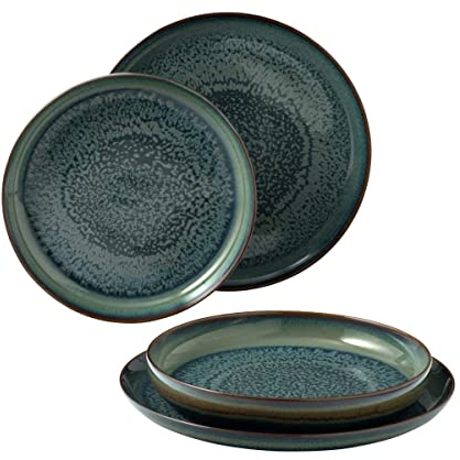 Villeroy & Boch 1951678547 Crafted Breeze - Vajilla (4 piezas), color azul grisáceo