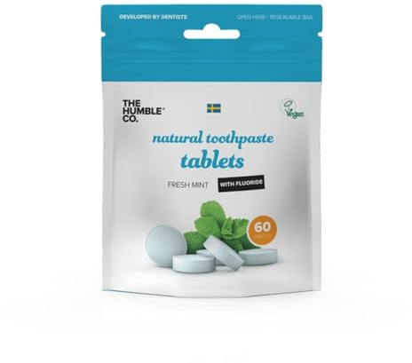 The Humble Co. 60 Natural Toothpaste Tablets with Fluoride Fresh Mint