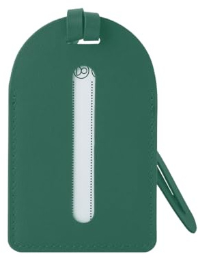Wasama Genuine Leather Luggage Tag | Travel Baggage Tag | Durable Strap & Privacy Flap (Dark Forest Green)