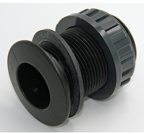 jardiboutique - 1 Pouce, Lot de 2 traversées de paroi en PVC pour raccord fileté, aquaponie, aquacul