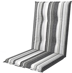 Doppler / Midilehner Living/Gartenstuhlauflage/Midilehner/Grau Gestreift/ca. 110 x 48 x 6 cm