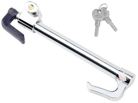 gohantee Car Steering Wheel Lock, Crook Locks Retractable Car Clutch Pedal Lock, Car Steering Wheels Anti-Theft Lock for Van Car SUV Lorry Truck Heavy Duty Car