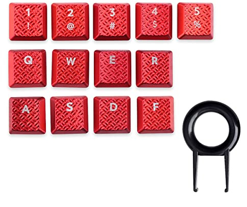 Tastenkappen mit Hintergrundbeleuchtung, Ersatz für GL Tactile Switch Logitech G813/G815/G915/G913 TKL RGB mechanische Gaming-Tastatur, Rot, 13 Stück
