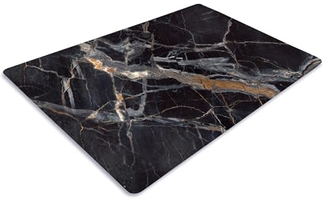 Pagnanno. Chopping Board-Catering Cutting Set-Kitchen Board-Glass Worktop Savers-Sink Chopping Board-Large-Worktop Protectors Heat Resistant-Marble Effect Grey (Design 9, 40 x 30 cm (Pack of 1))