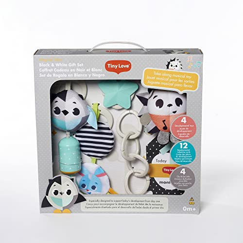 Tiny Love Coffret Cadeau Black & White, Coffret Cadeau pour bébé avec Jouets d'éveil, 4 Jouets à emporter, Dès la Naissance, Magical Tales