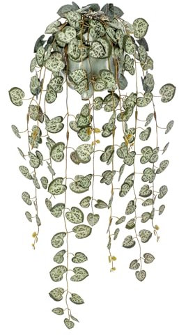 Hollyone Trailing Artificial Plants - Decorative Fake Potted String of Hearts for Indoors Outdoors, Faux Trailing Greenery for Home, Wall, Living Room, Bedroom, Office Decor