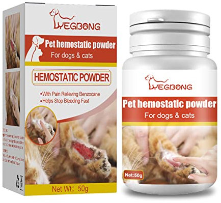 zeizafa BHUEHSS Styptic Powder for Dogs, Cats, and Birds Quick Stop Bleeding Powder 50g Pet Fast Acting Medicated Topical Powder for Cut