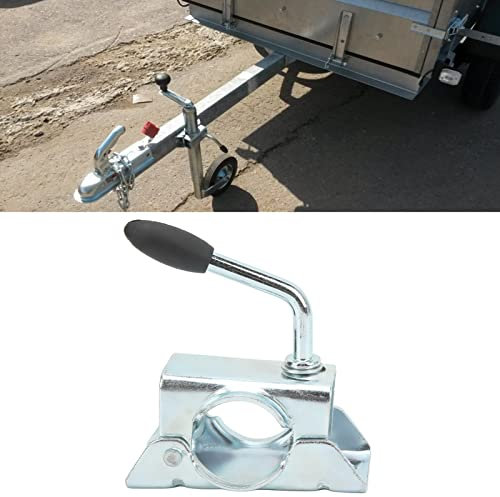 Ejoyous Trailer Wheel Clamp 48mm, Caravan Split Clamp Galvanized Iron Prop Wheel Clamp Split Clamp Heavy Duty Trailer Towing Drawbar Propstand Trailer Accessories