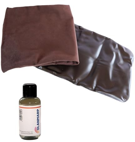 Natürliches Kryotherm Natur Moor Wärmekissen mit Heilkräften für Wohlbefinden und Entspannung + Olanmarp Waschmittelkonzentrat für Mikrofaser 50 ml (Wärmekissen 21x38 cm)