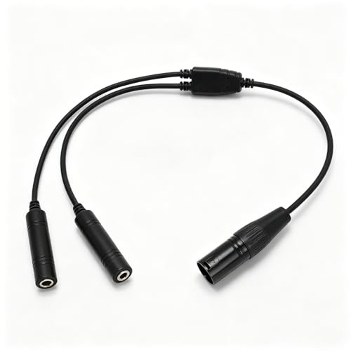 GA Twin Plug to XLR Headset Adapter, GA Dual Female to 5 Pin XLR hanheadsetkontakt, kompatibel med de flesta flyghjälmar