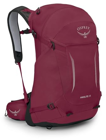 Osprey Hikelite Unisex Backpack, 28L, Chameleon/Black, S/M