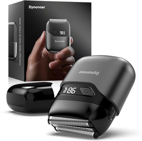Rasierer Herren Elektrisch mit LED-Anzeige, Folienrasierer Herren, IPX7 Nass-Trockenrasierer mit 3 Flexiblen Klingen, USB-C-Ladestation für Bart & Gesicht,Modern und Wireless Ladegerät