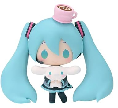 Jilijia Anime Figuren Miku Figur 10CM Q Edition Bohnenaugen-Stil Miku Actionfigur Modell Sammlerstücke Anime Girls Statue Kuchendekoration Geschenke