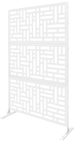 XUEMANSHOP Paravent, 120 x 40 x 190 cm, divisorio decorativo con supporto, in metallo, per terrazza, cortile, cortile, balcone