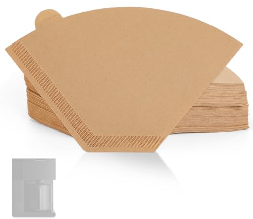 100pcs Cone Coffee Filters Compatible with Fellow Coffee Maker, Coffees Machine Filters Unbleached Size #2 Filter Paper for Fellow Aiden 10 Cup Bags Dripper Drip (Natural Wood Color)