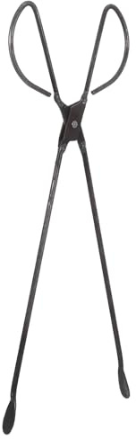 QUMIIRITY 48cm Steel Flat Head Firewood Picker Tongs for Fireplace and Camping, Charcoal Briquette Grabber Clamps for Wood and Garbage Handling, Outdoor Garden Fire Log Tool