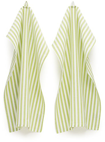 FILU Geschirrhandtücher 4er Pack Hellgrün/Weiß gestreift (Farbe und Design wählbar) 45 x 70 cm - hochwertige Küchenhandtücher/Geschirrtücher aus 100% Baumwolle