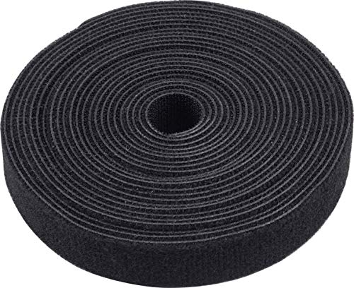 Meister Rouleau de bande – 20 mm de largeur – noir – refermable – Peut être découpé – stable et étanche – Attache de câble sur rouleau / bande double face, 7452740