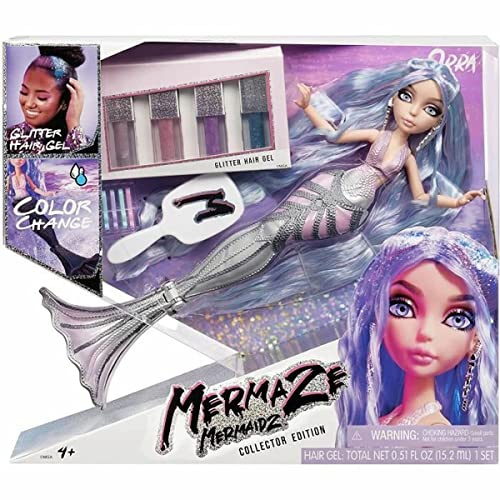 Mermaze Mermaidz - ORRA - Meerjungfrauen Puppe mit Farbwechsel-Funktion und Buntem Haar - Inkl. Glitzer-Haargel und Accessoires zum Stylen und Frisieren - Zum Sammeln - Für Kinder ab 4 Jahren