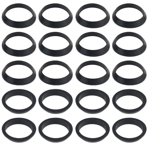 TOVOT 20PCS Waste Pipe Sealing Washers 31.5MM Rubber Sealing Rings Cone Washers for Plumbing (31.5 x 38 x 7mm)