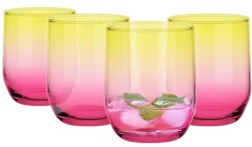 Glasmark KROSNO, 300 ml, lot de 4, à boire, verre highball, colorés, à eau, cocktail, parfaits pour la maison, les restaurants et les fêtes, ensemble de, forme classique