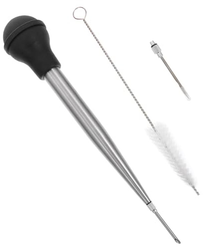 Seasoning Sauce Injector Meat Injector Kit, Stainless Steel Silicone