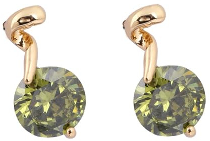 Tolldek Orecchini da donna in oro 18 carati 750, verde granato classico, orecchini in stile Liberty oro giallo Au750