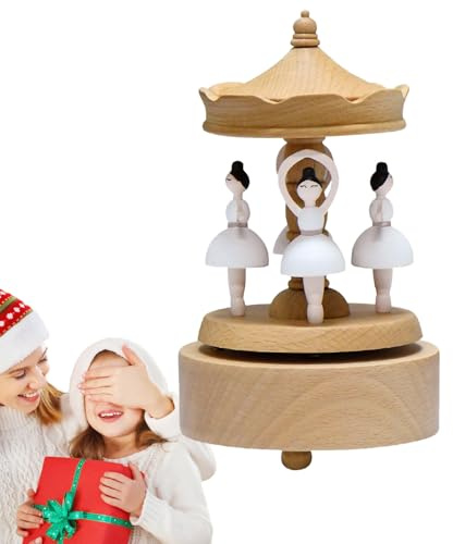 Tancing Ballerina Music Box - Retro Ballet Music Box with Rotating Dancers Figure and Classic Melody, Decorative Keepsake, Timeless Music Box for Children, Teenagers, Adults and Holidays