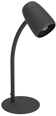 EGLO Carlo Bordslampa, sänglampa med flexibel arm, för skrivbord | lampa av svart metall, E14-sockel