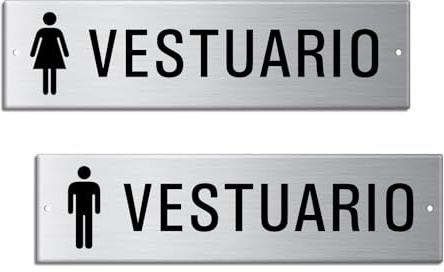 Panneaux vestiaires pour hommes et femmes en aluminium brossé 150 x 40 mm perforé sur les côtés