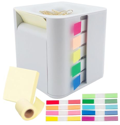 Desk Sticky Note Dispenser | Sticky Note Roll Container Dispenser | Office Desk Storage Accessories, Desktop Organizer for Shelf College Dorm Office Home Schedule Planning