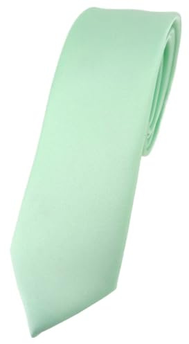 TigerTie Corbata de diseño estrecho en un solo color, ancho de corbata de 5,5 cm, verde menta, Talla única