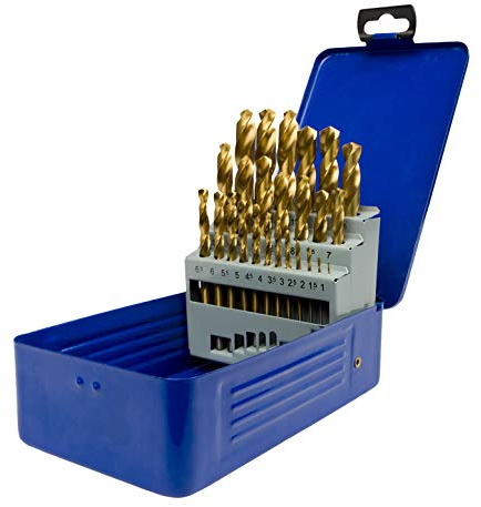 UK Drills HSS Titanbeschichtetes Bohrer-Set, 25-teilig, 1,0 mm bis 13,0 mm
